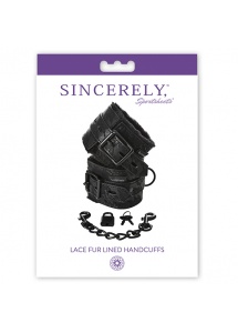Solidne Kajdanki ozdobne - Sportsheets Sincerely Lace Fur Lined Handcuffs  