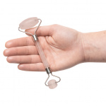 Kamienny masażer roller do twarzy - La Gemmes Facial Massage Roller Różowy Kwarc