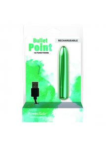 Klasyczny mini wibrator - PowerBullet Bullet Point Vibrator 10 Functions   Zielony