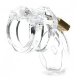 Męski pas cnoty klatka na penisa z poliwęglanu - CB-X CB-6000S Chastity Cock Cage Przezroczysty