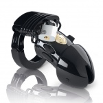 Klatka na penisa do elektrostymulacji - Mystim Pubic Enemy No 1 Cock Cage Edycja Specjalna - Czarna