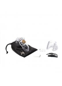 Męski pas cnoty klatka na penisa z poliwęglanu - CB-X CB-3000 Chastity Cock Cage Przezroczysty