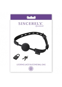 Knebel do ust silikonowy - Sportsheets Sincerely Locking Lace Silicone Ball Gag  