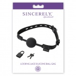 Knebel do ust silikonowy - Sportsheets Sincerely Locking Lace Silicone Ball Gag  