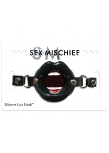Knebel usta - S&M Silicone Lips   Czarny