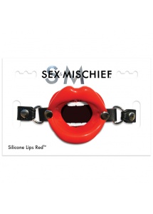 Knebel usta - S&M Silicone Lips   Czerwony