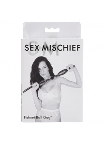 Knebel z opaską z siateczki - S&M Fishnet Ball Gag  