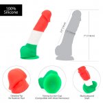 Kolorowe dildo z przyssawką do strap-on - Addiction Leonardo 18 cm   