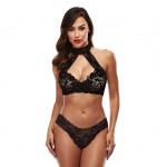 Komplet bielizny - Baci Lace Halter Bikini Set  S/M Czarny