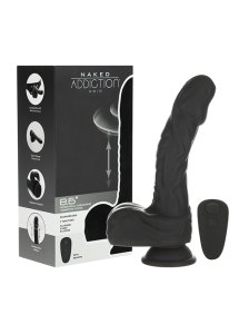 Naked Addiction - Realistyczny Wibrator Z Przyssawką Pilotem I Obrotową Końcówką 23 cm Czarny