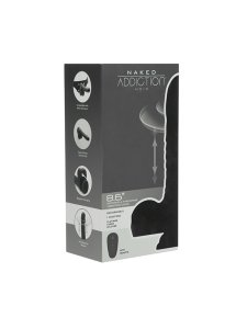Naked Addiction - Realistyczny Wibrator Z Przyssawką Pilotem I Obrotową Końcówką 23 cm Czarny