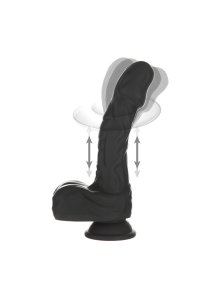 Naked Addiction - Realistyczny Wibrator Z Przyssawką Pilotem I Obrotową Końcówką 23 cm Czarny