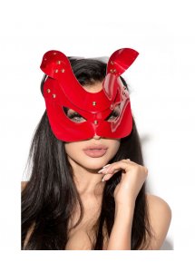 Błyszcząca Maska Z Uszkami MK 12 - Me Seduce Czerwony