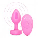 BVibe - Wibrujący Korek Analny Z Pilotem Różowy Heart Plug S/M