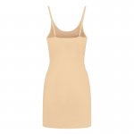 BYE BRA - GŁADKA SUKIENKA NA RAMIĄCZKACH BEŻOWA