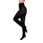 Bye Bra - Grube Rajstopy Kryjące Czarne Comfort Velvet Touch 150 Den S