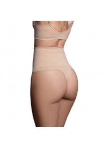 BYE BRA - STRINGI Z WYSOKIM STANEM KORYGUJĄCE TALIĘ BEŻOWE