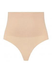 BYE BRA - STRINGI Z WYSOKIM STANEM KORYGUJĄCE TALIĘ BEŻOWE