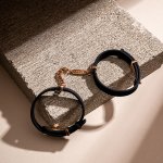 Crave - Dyskretne Mankiety Na Nadgarstki Jak Bransoletka ID Cuffs Czarno-RóżowoZłotym