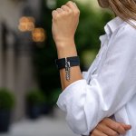Crave - Dyskretne Mankiety Na Nadgarstki Jak Bransoletka ID Cuffs Czarno-Srebrne