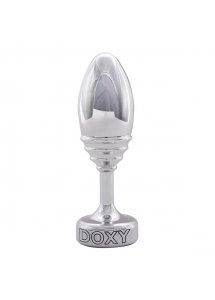 Doxy - Prążkowany Korek Analny 7cm Srebrny Butt Plug Ribbed
