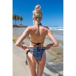 Dwuczęściowy Strój Kąpielowy W Stylu Panterki SWS18 - Lume di Luna Srebrny/Czarny