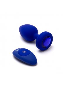 BVibe - Wibrujący Korek Analny Z Pilotem Niebieski Jewel Plug L/XL