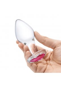 Glas - Zestaw 3 Szklanych Korków Analnych Z Sercem Heart Jewel