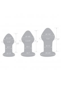 Glas - Zestaw 3 Szklanych Korków Analnych Pleasure Droplets
