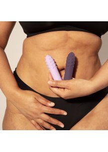 Je Joue - Mini Wibrator Pocisk Z Prążkami Duet Lilac Bullet