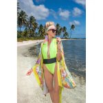 Jednoczęściowy Strój Kąpielowy Z Dekoltem Typu V SWB9 - Lume di Luna Zielony