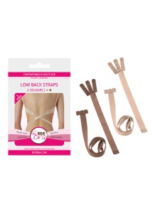 Krzyżak do biustonosza 3 haftki - Bye Bra Flexible Low Back Straps 3-Hook Cieliste 2 sztuki