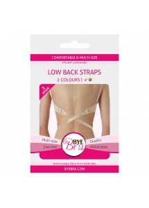 Krzyżak do biustonosza 3 haftki - Bye Bra Flexible Low Back Straps 3-Hook Cieliste 2 sztuki