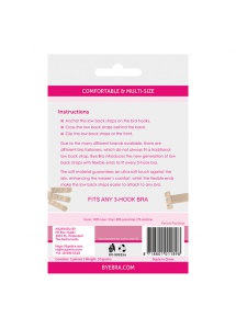 Krzyżak do biustonosza 3 haftki - Bye Bra Flexible Low Back Straps 3-Hook Cieliste 2 sztuki