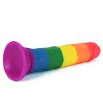 Lovetoy - Silikonowe Tęczowe Dildo Prider Z Przyssawką 18,5 cm