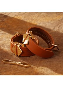 Lockink - Zestaw Mankietów Na Kostki I Nadgarstki Brązowy