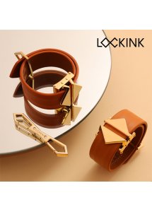 Lockink - Zestaw Mankietów Na Kostki I Nadgarstki Brązowy