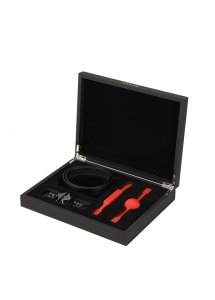 Lockink - Kompletny Zestaw Knebli BDSM Do Zamknięcia Buzi Partnera Czarno-Czerwony