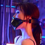 Lockink - Seksowny Złoty Knebel Do Ust W Zestawie Punker