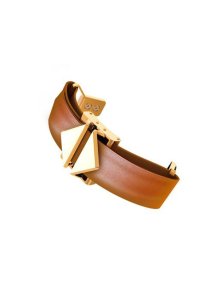 Lockink - Kompletny Zestaw Knebli BDSM Do Zamknięcia Buzi Partnera Brązowo-Biały