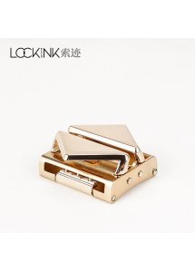 Lockink - Kompletny Zestaw Knebli BDSM Do Zamknięcia Buzi Partnera Brązowo-Biały