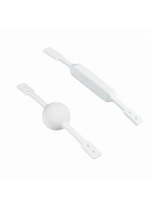 Lockink - Kompletny Zestaw Knebli BDSM Do Zamknięcia Buzi Partnera Brązowo-Biały