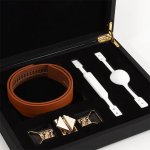 Lockink - Kompletny Zestaw Knebli BDSM Do Zamknięcia Buzi Partnera Brązowo-Biały