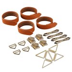 Lockink - Zestaw Regulowanych Mankietów Na Kostki I Nadgarstki Brązowy Hogtie Set