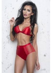 Majtki Z Podwyższonym Stanem I Pleceniem Olivia - Me Seduce Czerwony