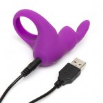 Pierścień wibrujący na penisa - Happy Rabbit Rechargeable Vibrating Rabbit Cock Ring Fioletowy