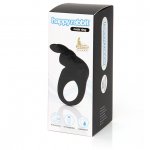 Pierścień wibrujący na penisa - Happy Rabbit Rechargeable Vibrating Rabbit Cock Ring Czarny