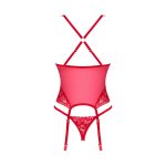 Obsessive - Seksowny Czerwony Gorset + Stringi Lacelove
