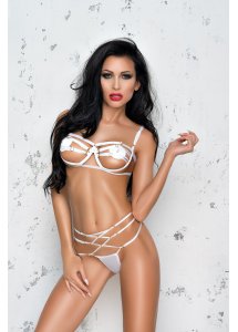 Odważne Stringi Z Eleganckimi Złotymi Dodatkami Rene - Me Seduce Biały