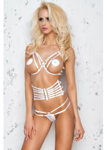 Odważny 3-Częściowy Komplecik Z Pasem Loretta - Me Seduce Biały